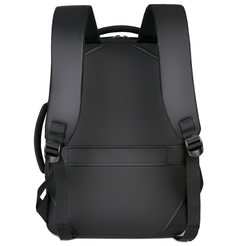 Cross-border men's backpack, USB business travel backpack, 15.6-inch leather film water-resistant computer bag with logo printing Specification drawing