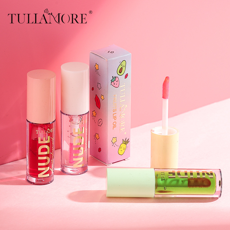 Cross-border bestseller Thermochromic Fruit Lip Oil Set Mirror Water Gloss Lip Gloss Clear Lip Oil Specification drawing