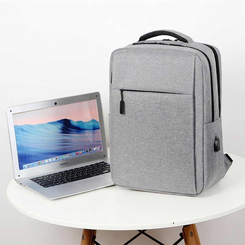 Factory wholesale of large-capacity double-shoulder computer bags, double-layer business commuting backpacks, college student school bags and gift backpacks details Picture