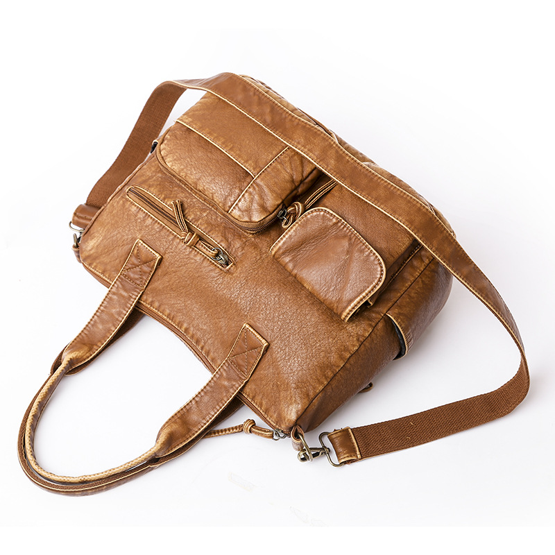 New women's bag 2023, European and American retro large-capacity tote bag, middle-aged mom bag, single-shoulder crossbody bag, export backpack Specification drawing