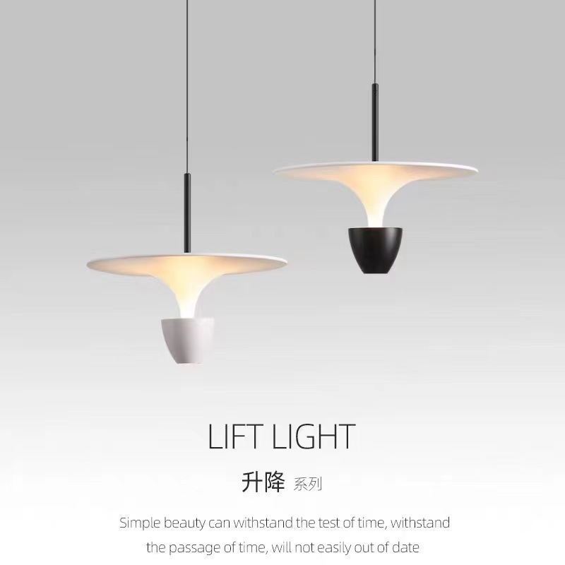 A modern and simple Nordic light luxury minimalist pendant lamp for the bedside in the bedroom, with a height-adjustable creative pendant lamp for the dining room bar counter Application Scenario