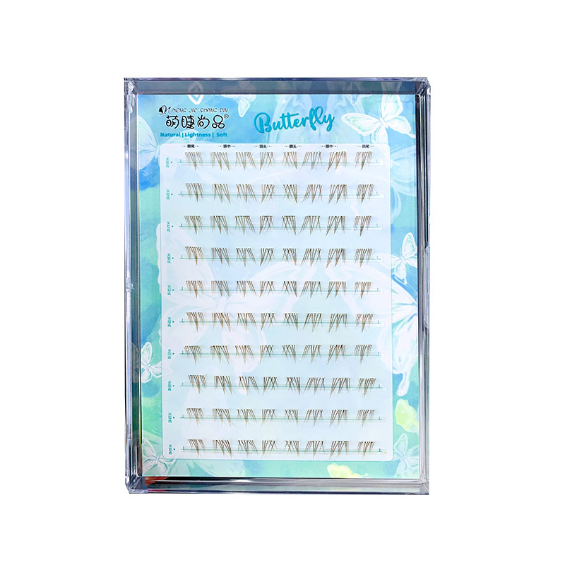 Mengjie Shangpin large-capacity color brown glue-free caramel Little Star natural brown single-cluster segmented photogenic false eyelashes Item Picture