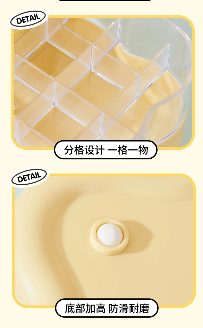 M80-6664 Cute cartoon multi-layer rotating jewelry box, ring and necklace storage box, desktop accessory organization box detail image 7