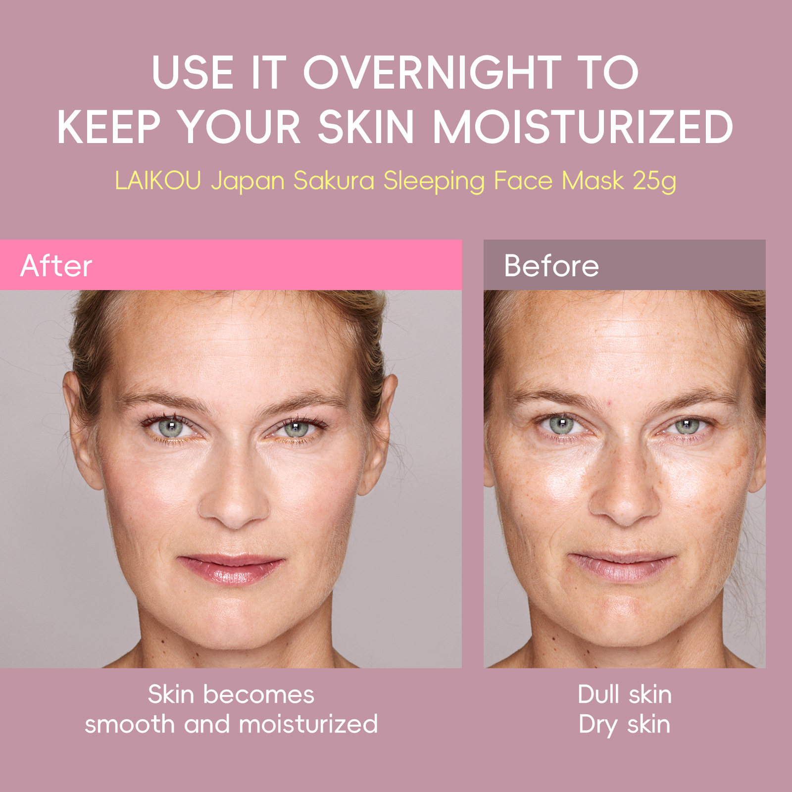 Cross-border Laicome Japanese Sakura Sleeping Mask 25g Hydrating and Moisturizing Mask Skin care and cosmetics cross-border manufacturer details Picture