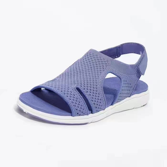 2021 Independent Station Summer New women's sandals, large-sized breathable elastic woven strap thick-soled sandals, casual sandals details Picture