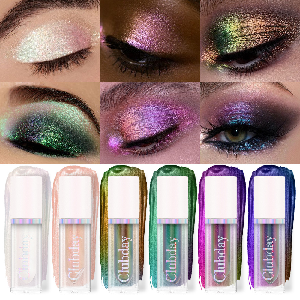 Clubday Cross-border Makeup Chameleon Eyeshadow Liquid Stage Makeup Facial Highlight Brightening Single-color Polarized Eyeshadow full figure