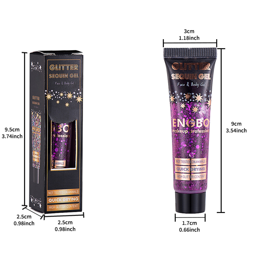 ENGBO Export Laser Sequin Gel Facial and Body Glitter Eyeshadow Cream Sequin Nightclub Body Lotion Stage Makeup Application Scenario