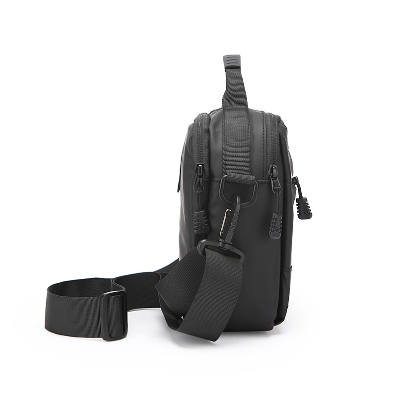 New multi-functional leather film single-shoulder bag, solid color outdoor waist bag, men's crossbody bag, waterproof storage bag, small size cross-border Specification drawing