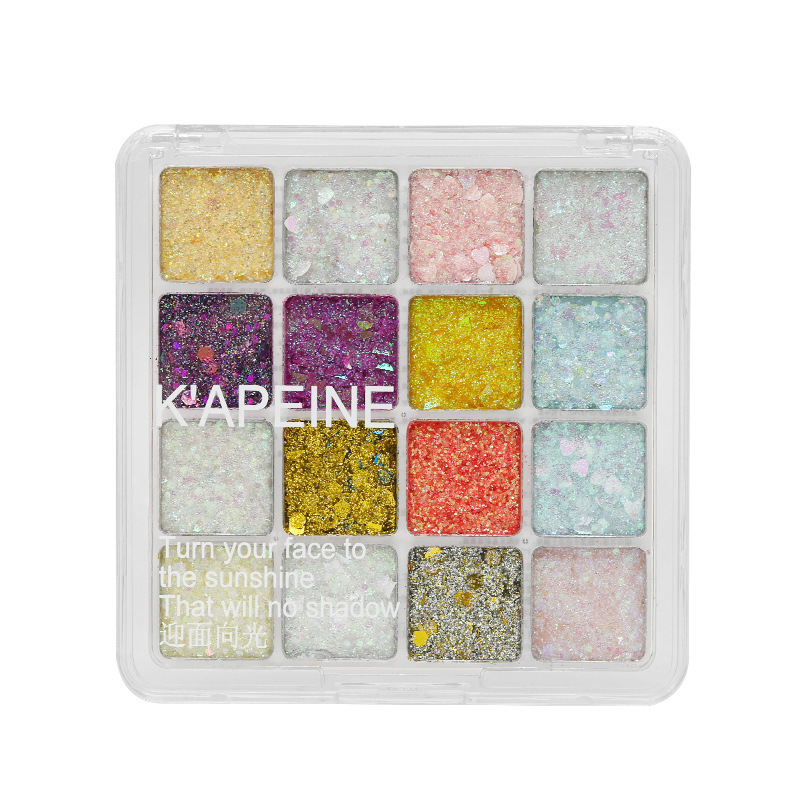 Capel 16-color / 25-color eyeshadow palette is not easy to come off, with sparkling pearlescent effects and a mermaid sequin for cosplay performance makeup Item Picture