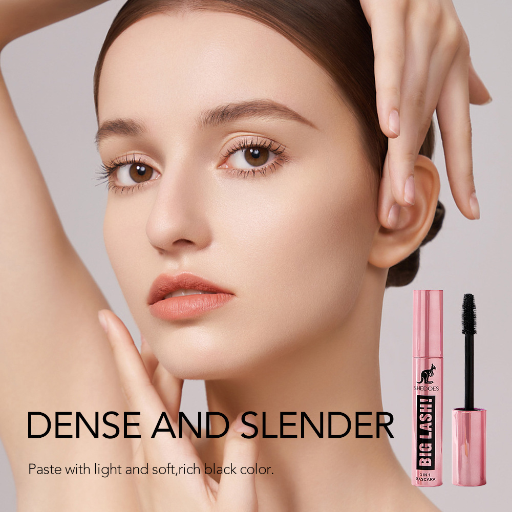 Cross-border SHEDOES Kangaroo Mascara: Waterproof, Thick, Long, Curling, Long-lasting, Big Eyes 4D Mascara details Picture