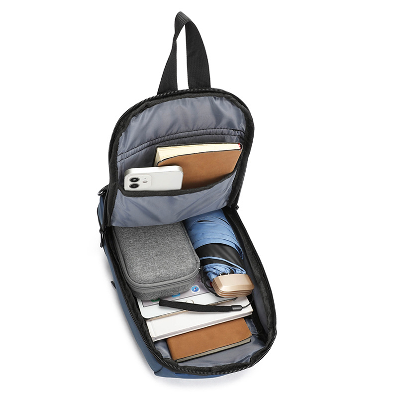 Cross-border chest bag, men's crossbody bag, single-shoulder backpack, multi-functional large-capacity charging crossbody small bag, messenger bag, men's bag Item Picture