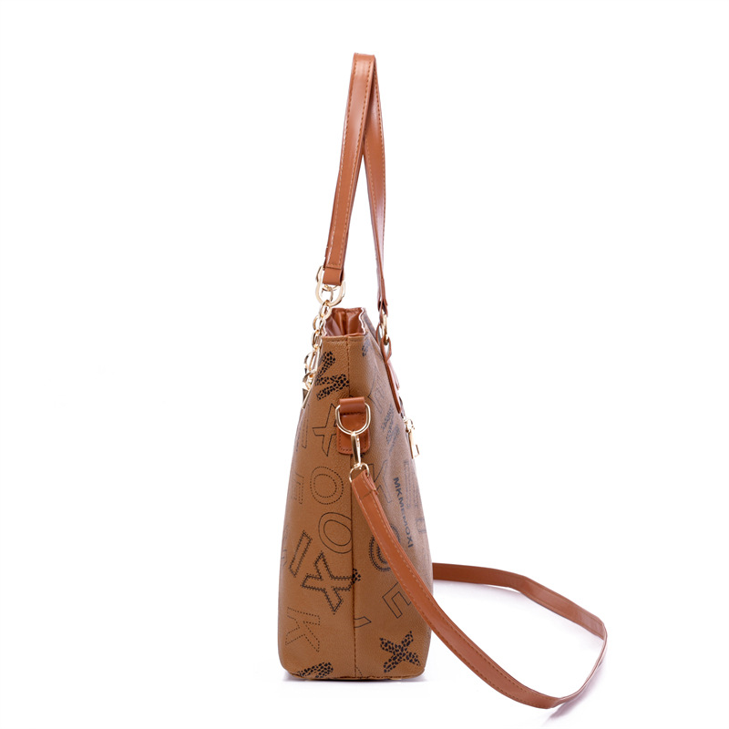 Cross-border foreign trade large-capacity new European and American retro mother-and-child bag multi-piece set women's bag, single-shoulder crossbody handbag Specification drawing