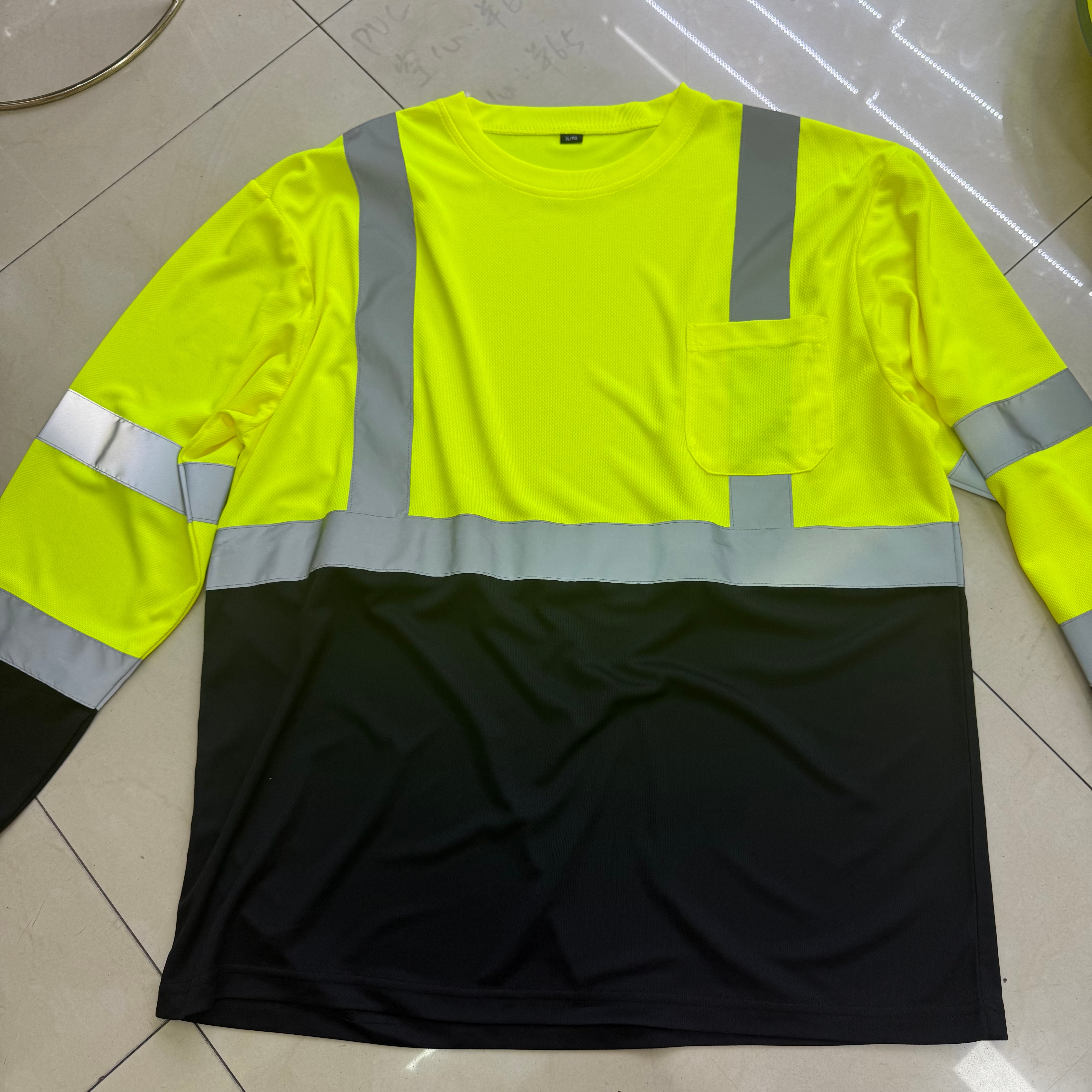 Reflective Clothing, Sun Protection, Breathable, Round-Neck Reflective T-Shirt, High-Brightness Work Clothes For Construction details Picture