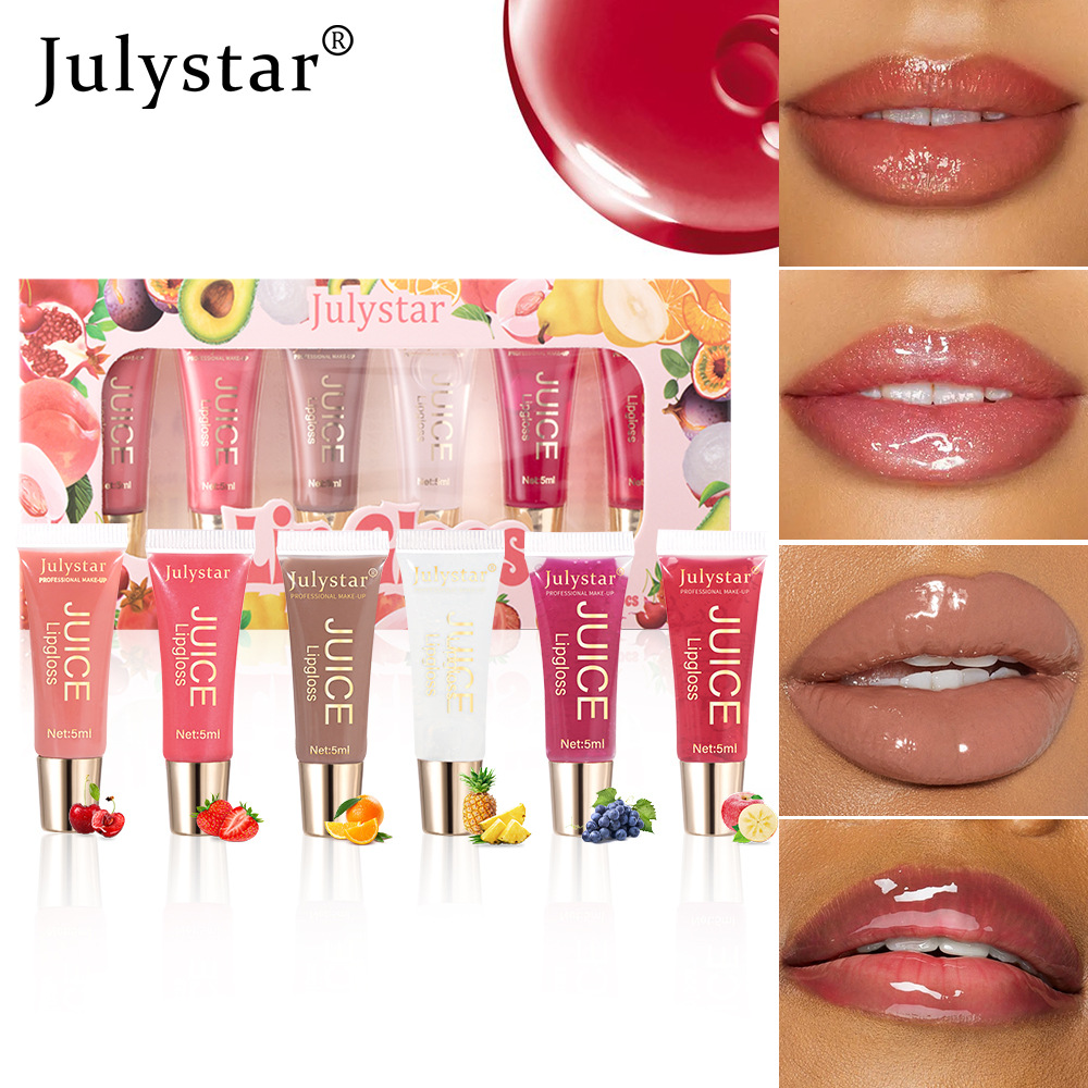 Julystar's best-selling Hydrating Lip Gloss with fruity flavor, long-lasting moisturizing and hydrating soft tube lip gloss set full figure