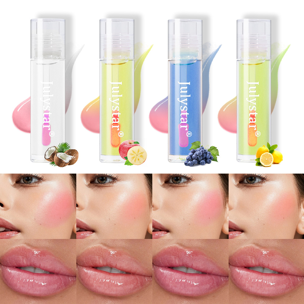 Julystar Liquid Thermochromic Blush Natural Moisturizing Lip and Cheek Dual-Purpose Color-changing Blush Blush oil Blush Liquid full figure