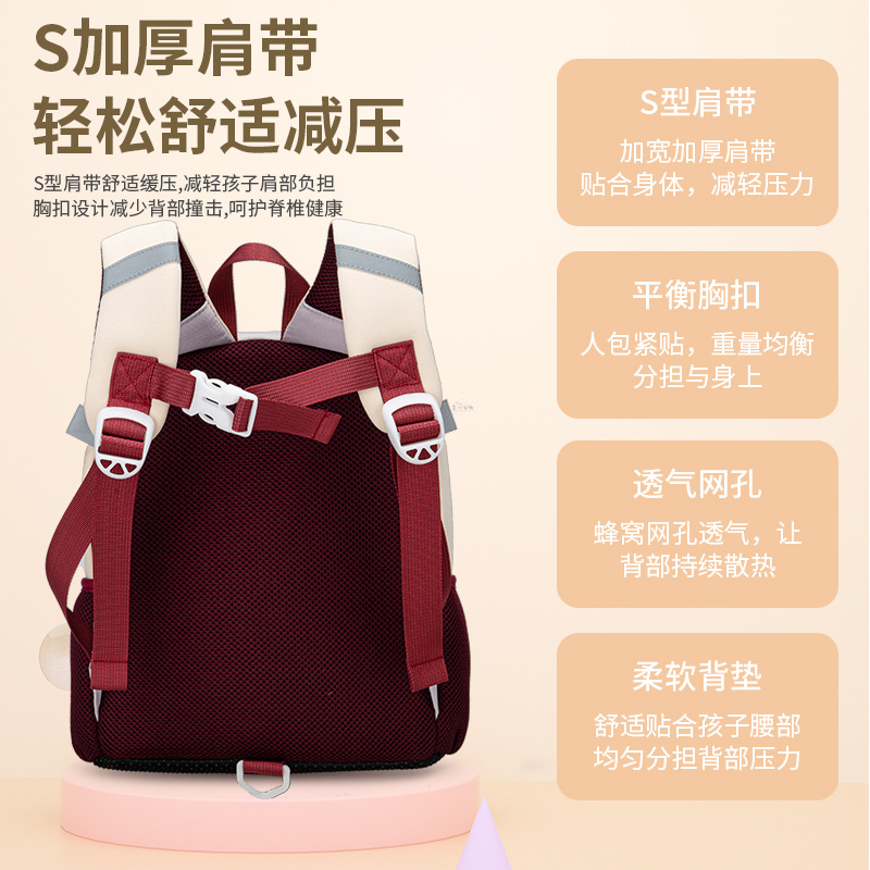 Wholesale of new kindergarten schoolbags, girls' backpacks, large capacity, kindergarten fashion, cartoon personality, rabbit collision details Picture