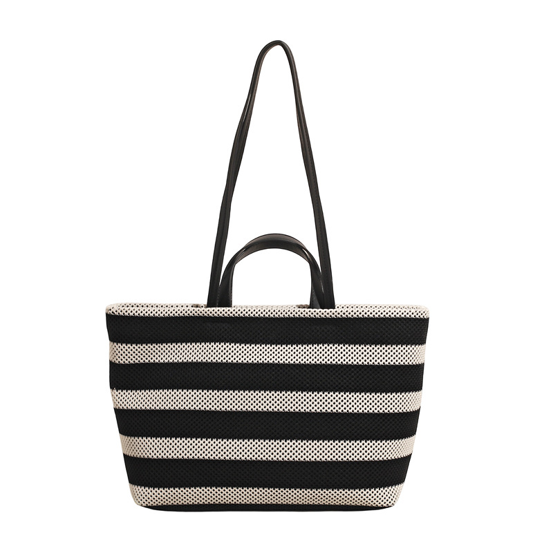 Fashionable large-capacity commuting bag for women 2025 new style, single-shoulder bag for going out to work, casual color-blocking tote bag Item Picture