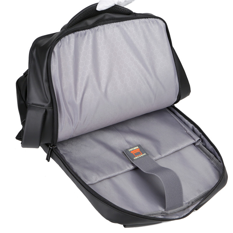 Cross-border backpack for men, multi-functional USB business travel and commuting backpack, 15-inch leather film laptop bag Application Scenario