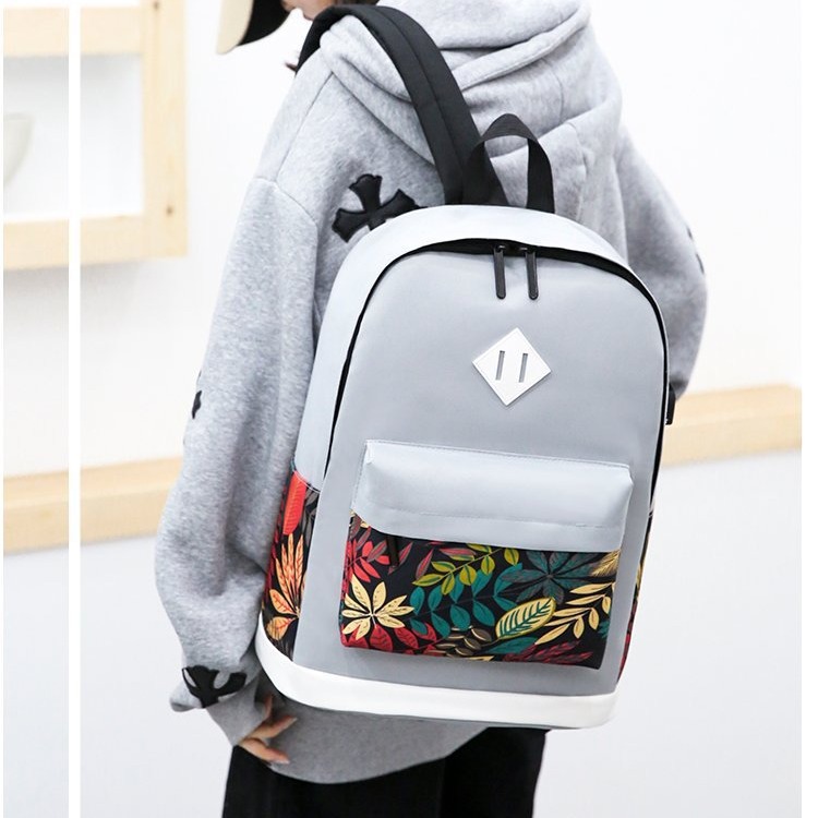 Backpack with large capacity and high-end feel, usb charging backpack, travel bag, three-piece set, schoolbag, school style backpack details Picture