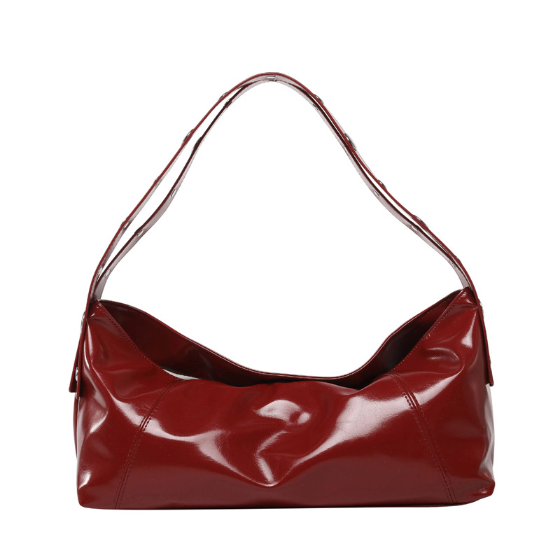 Hong Kong-style retro underarm bag 2025 summer new women's bag, high-end texture handbag, large-capacity rivet single-shoulder bag Item Picture