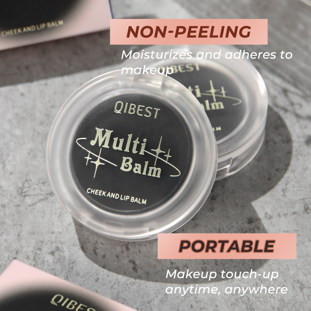 QIBEST Thermochromic Blush Black Transparent Crystal Color-changing ph Magic Gel Natural Nude Makeup Lip and Cheek Two-in-one Makeup details Picture