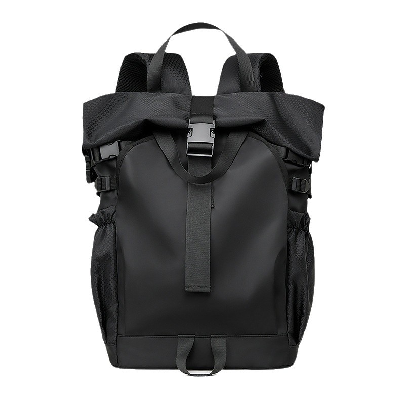New rolled-up backpack, sports shoes, luggage storage, casual backpack, fashionable men, large-capacity computer schoolbag Item Picture