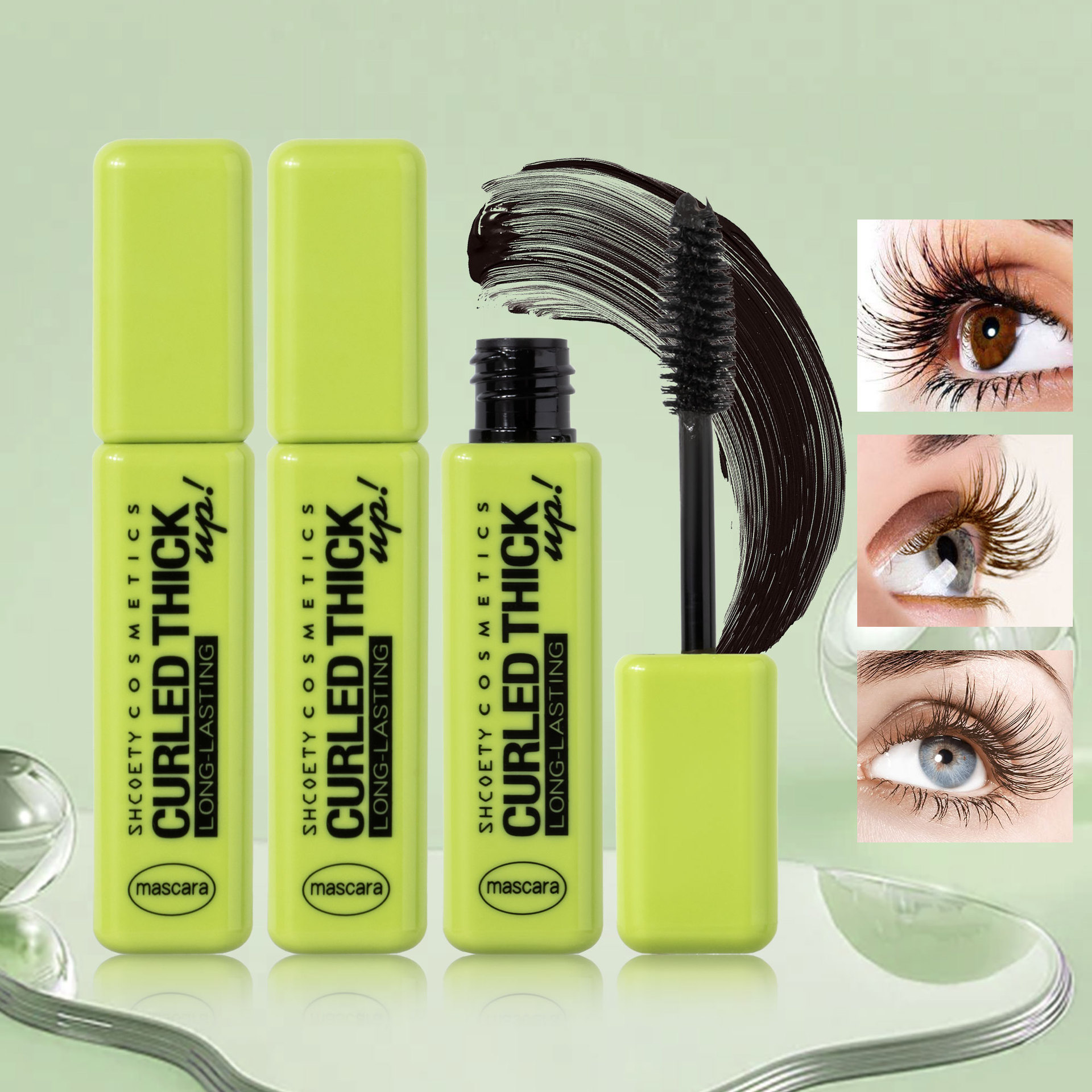 SHCOETY Cross-border 7D Mascara is waterproof, does not smudge, naturally slender, thick, long-lasting, and curls eyelashes as a base full figure