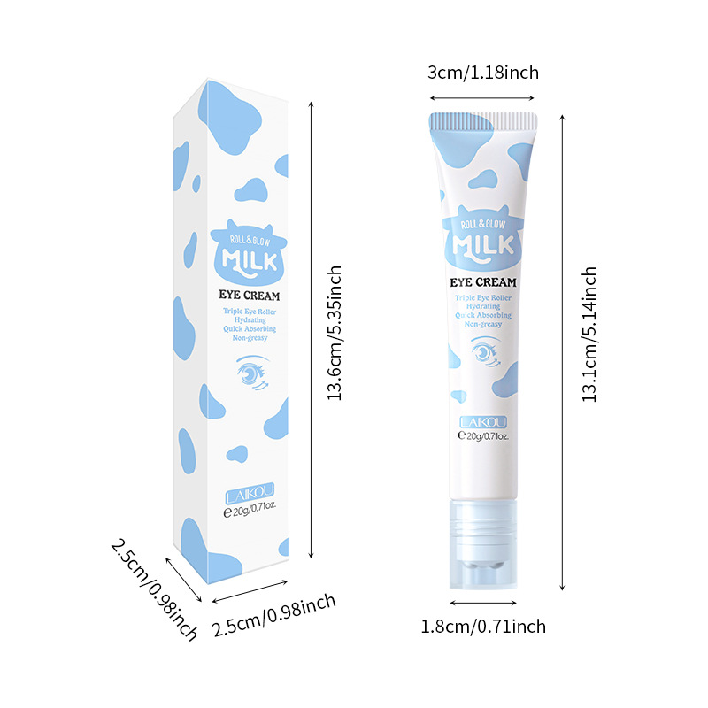 Cross-border LAIKOU Milk Roller-type Radiant Eye Cream 20g Hydrating, Moisturizing and brightening Eye Skin in stock Item Picture
