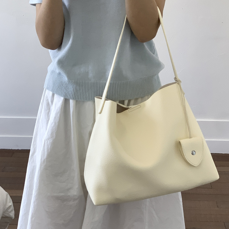 Retro underarm single-shoulder bag 2025 new summer simple crossbody bucket bag large capacity fashionable and versatile tote bag Specification drawing