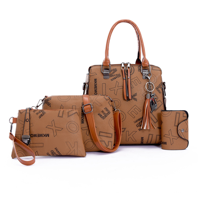 Cross-border foreign trade large-capacity women's bag 2024 New style mother and child multi-piece set Women's bag letter women's single-shoulder handbag full figure