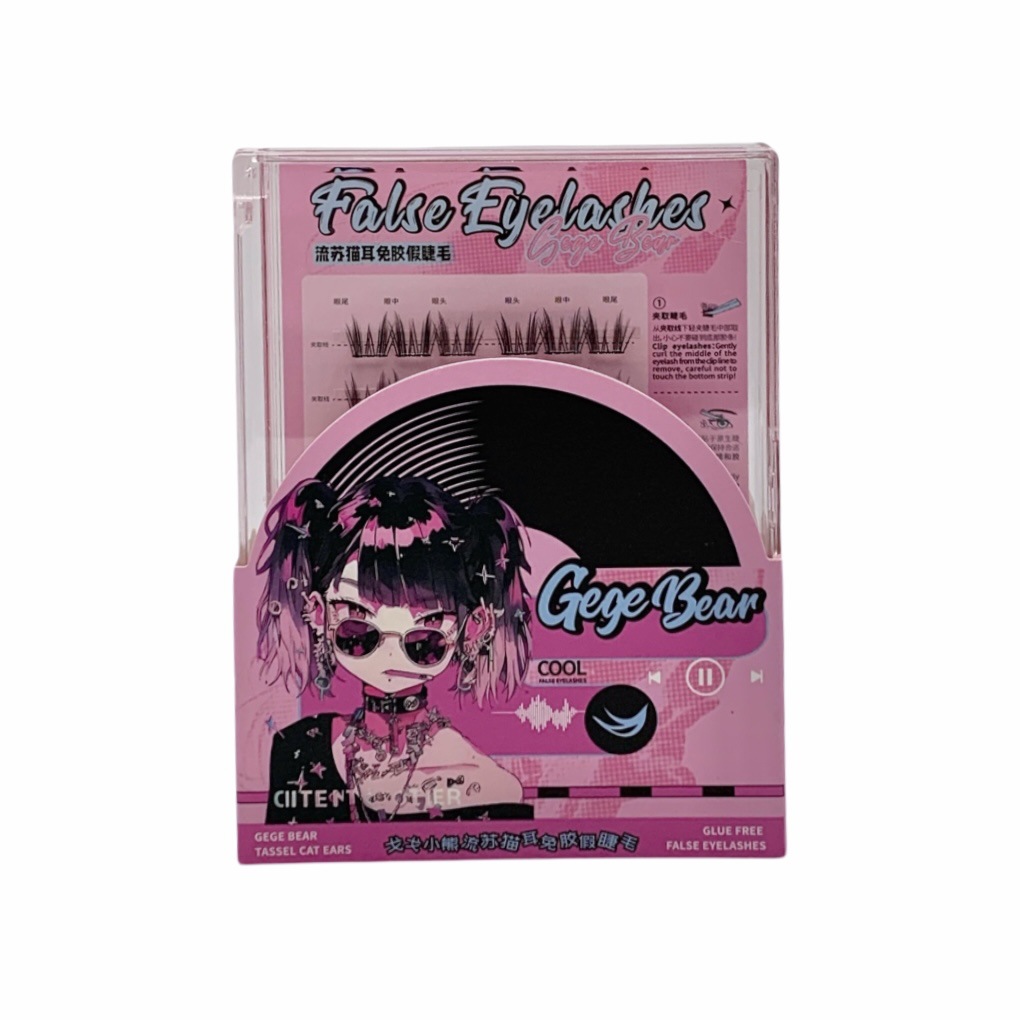 Gege bear Gogo Little Bear glue-free false eyelashes simulate transparent hot girls, thick and natural comic flu-like fur Item Picture