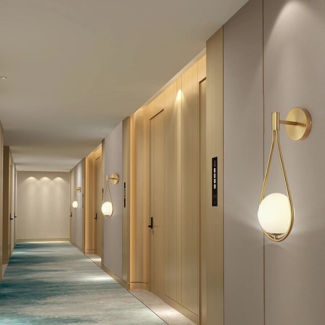 Minimalist Nordic modern wall lamps, simple restaurant and hotel corridor passageway lights, creative and light luxury bedroom led bedside lamps Specification image