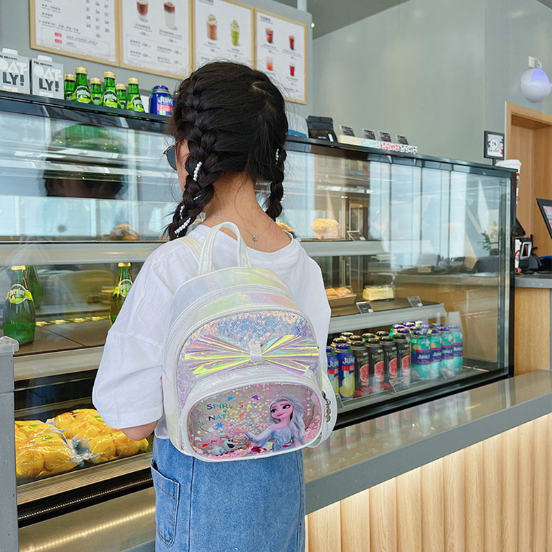 Children's Bag 2024 Autumn New Sequined bow backpack, Princess Transparent Backpack, kindergarten school bag for export Application Scenario