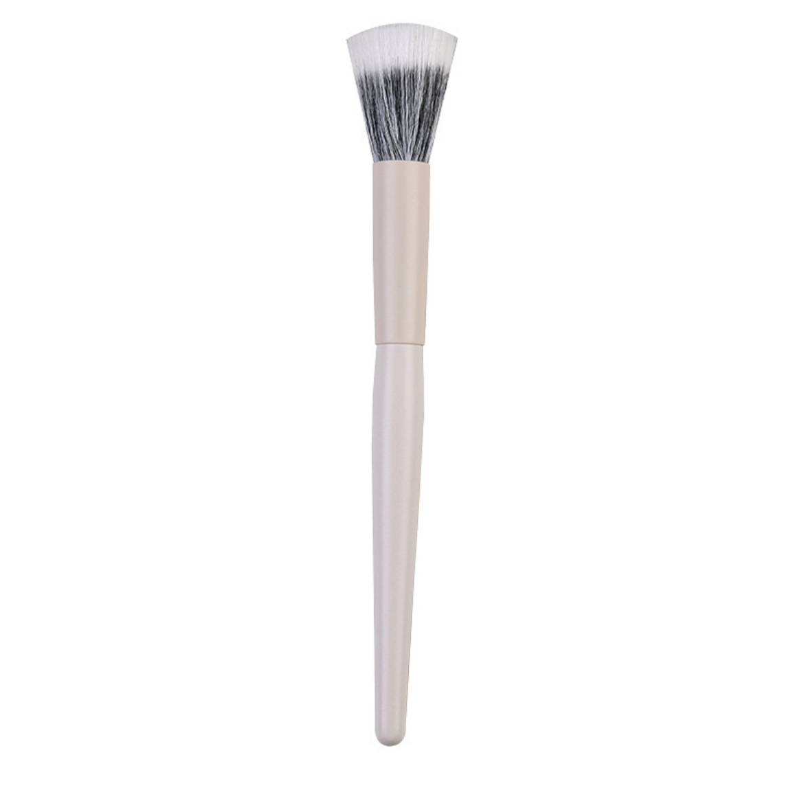 New white wooden-handled double-layer wool blush dotting brush and shading brush, fluffy and soft full set of makeup brushes, Cangzhou Item Picture