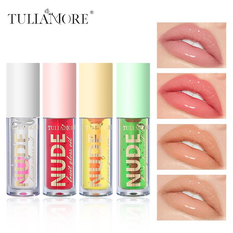 Cross-border bestseller Thermochromic Fruit Lip Oil Set Mirror Water Gloss Lip Gloss Clear Lip Oil Application Scenario