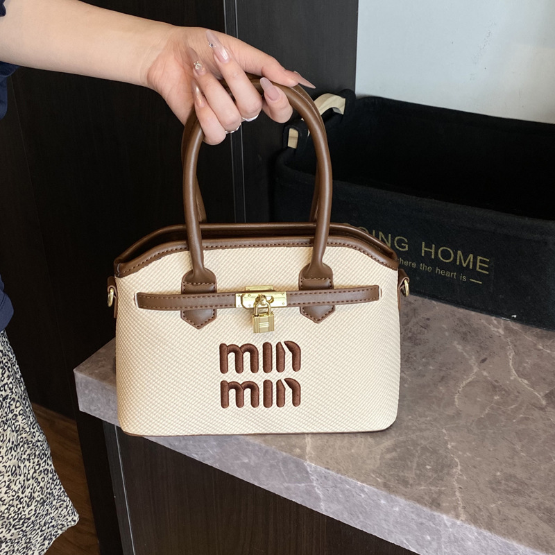 Bag Girl 2025 New Summer fashion color-blocking handbag, trendy patchwork single-shoulder bag, versatile and simple crossbody bag full figure