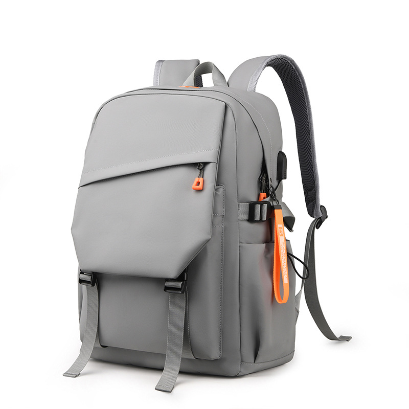 New men's casual travel backpack, middle school schoolbag, and custom-made logo for double-shoulder computer bag Item Picture