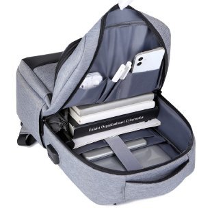 Fashionable and trendy large-capacity business computer backpack, men's casual commuting backpack, student schoolbag with LOGO printing Item Picture