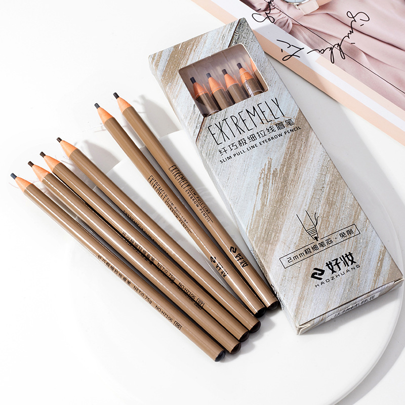 No-shaving eyebrow pencil, waterproof, sweat-proof and non-fading beauty wholesale, fine core eyebrow pencil for beginners details Picture