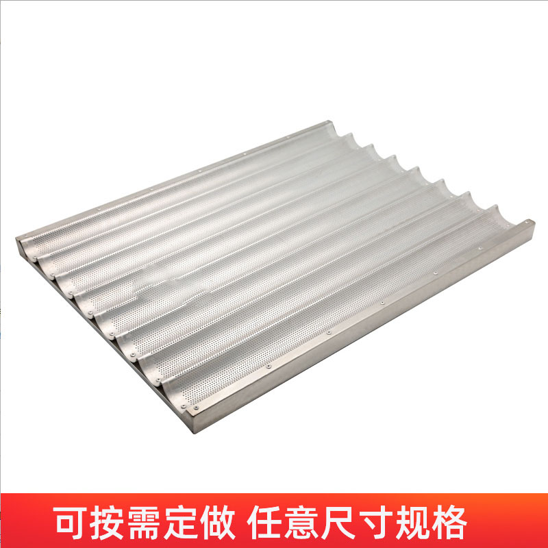Commercial factory wholesale stainless steel frame French baking trays, baguette trays, French bread trays, non-stick baguette trays Specification image