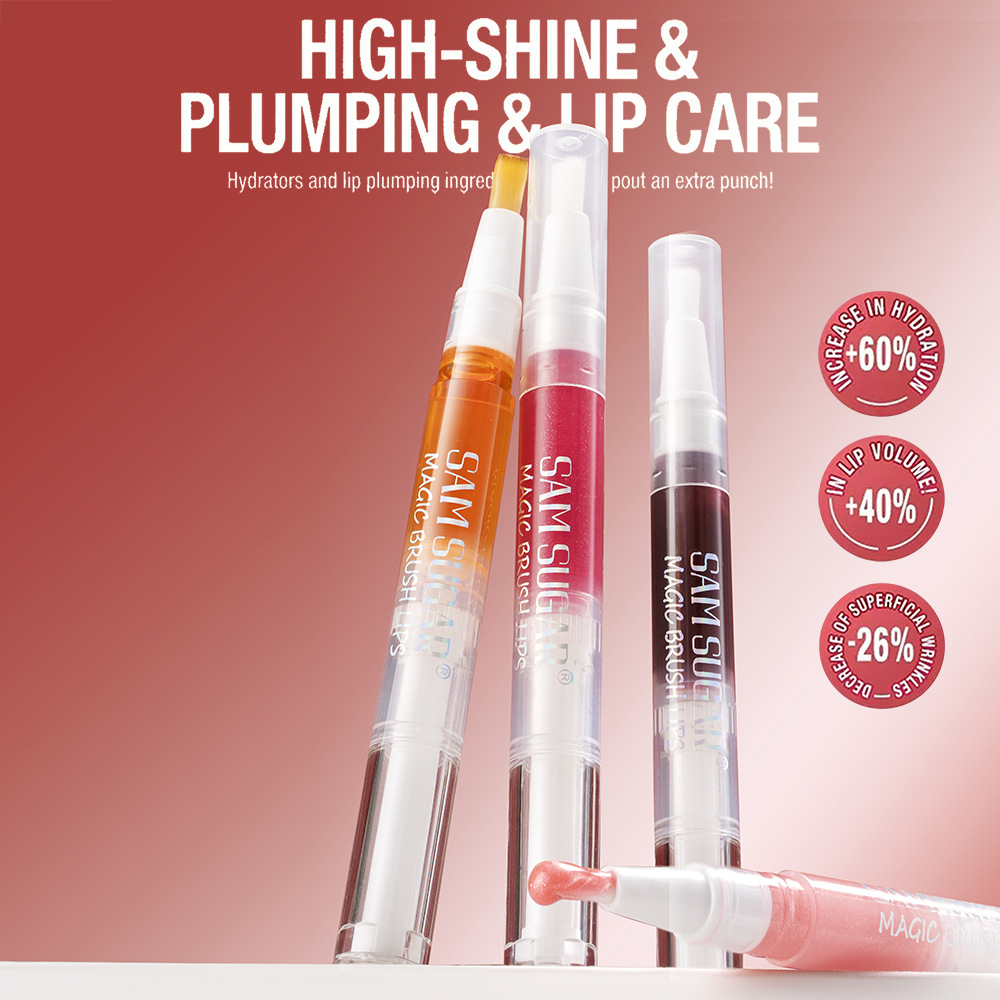 SAM SUGAR 6-color Fruit Honey Rotating Lip Gloss Pearl Lip Gloss Mirror Lip Honey Lip Oil Specification drawing