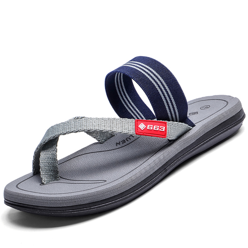 New summer couple flip-flops for men and women, Korean-style casual elastic band thick-soled beach flip-flops Item Picture