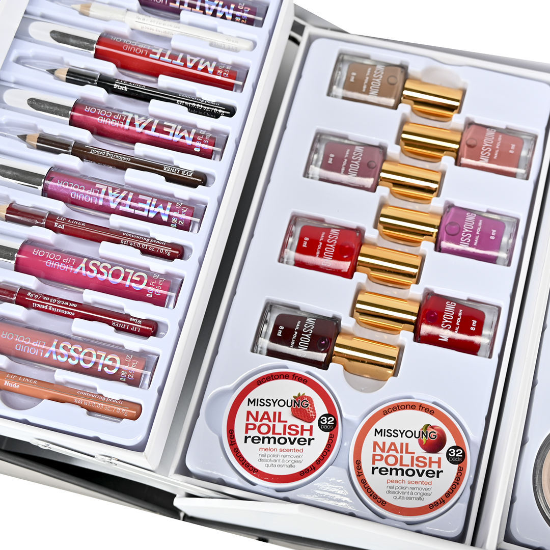 MISSYOUNG 76-piece Cosmetics Large Paper Box Set Gift Set Lipstick Nail Polish Combination Makeup Set Specification drawing