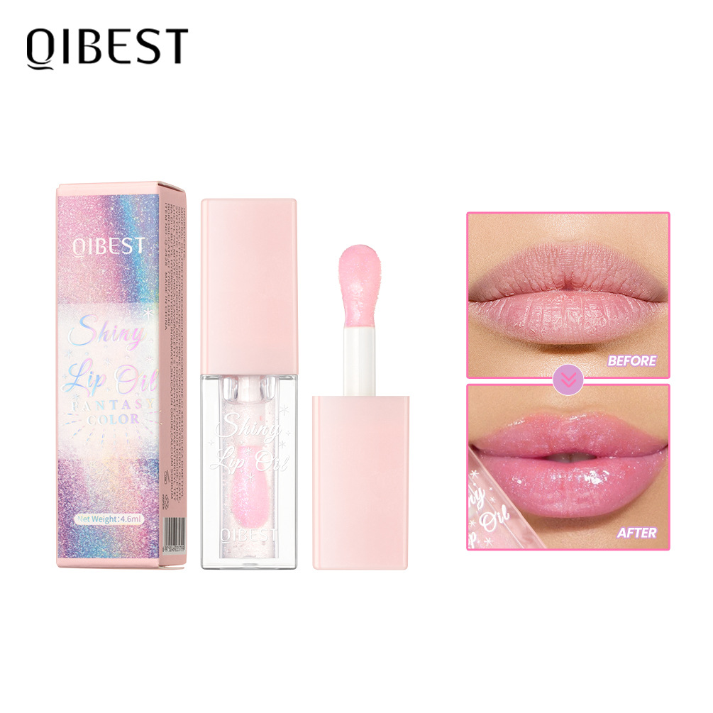 QIBEST Cross-border Thermochromic Lip Oil Moisturizes and hydrates, easy to color, light pearlescent color-changing lip glaze soft and plump lip makeup full figure