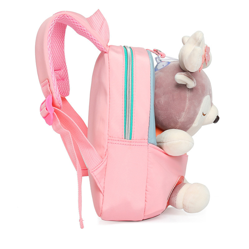 Children's plush schoolbag 2024 New style, cartoonish and cute backpack for boys and girls in kindergartens, lightweight backpack Specification drawing