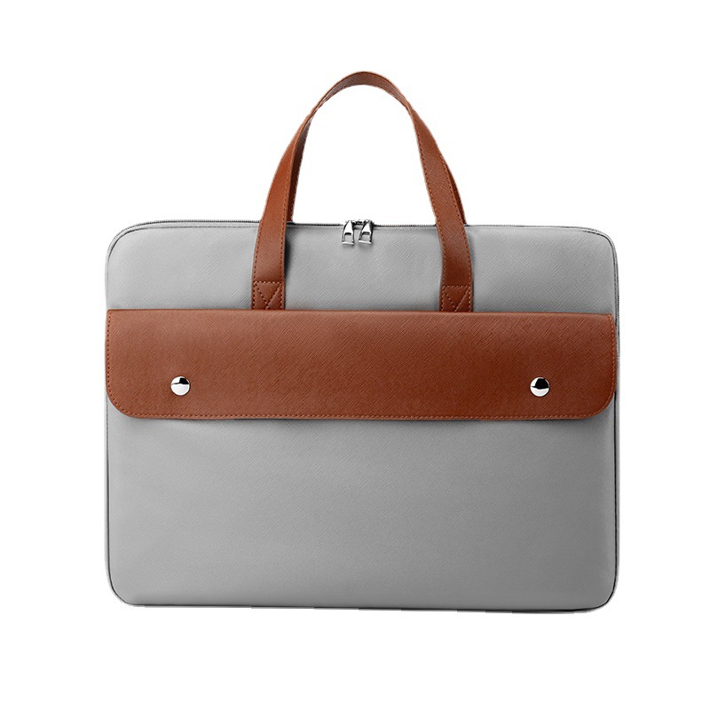 Wholesale new 15.6-inch solid-color laptop bags, 14-inch notebook bags, and color-blocked portable document briefcases Item Picture
