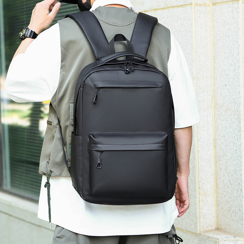 Cross-border wholesale of new large-capacity school bags for junior and senior high school students, foreign trade backpacks, men's Korean version simple commuting computer bags details Picture
