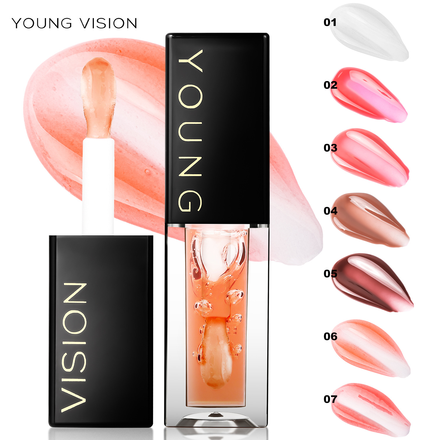 YOUNG VISION 7-color Lip Oil Mirror Water Gloss Lip Gloss Dudu Lip Liquid Lipstick details Picture