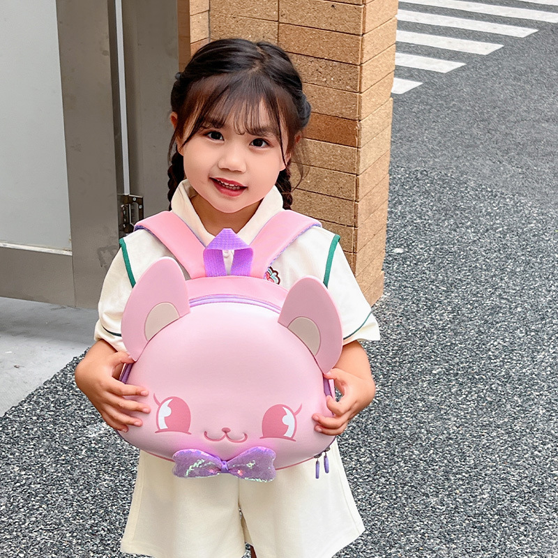 Korean-style cute children's schoolbags, cartoon fox eggshell backpacks for kindergarten kids, and lightweight backpacks for babies going out Specification drawing