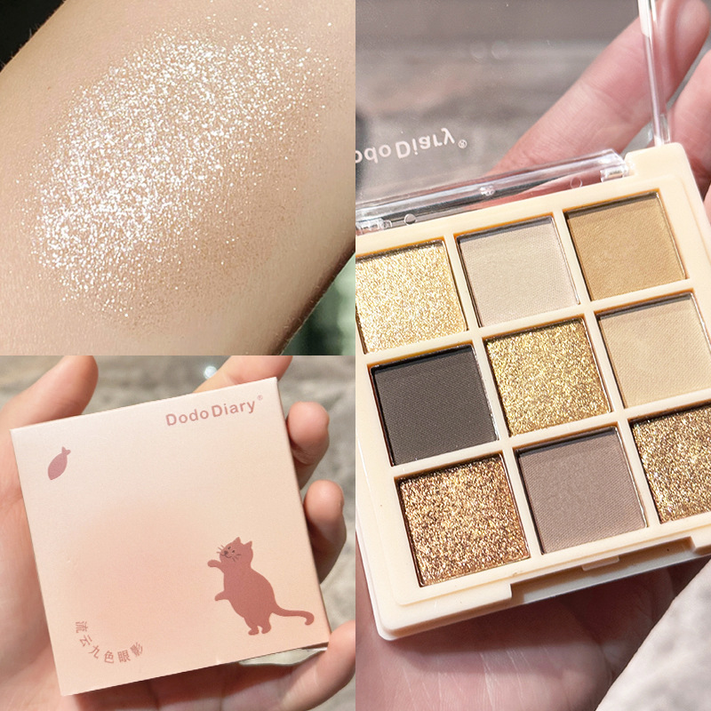 DoDiary, a domestic nine-color eyeshadow palette, is a perfect choice for students with a lustrous, shiny, matte and bright ground color palette at an affordable price details Picture